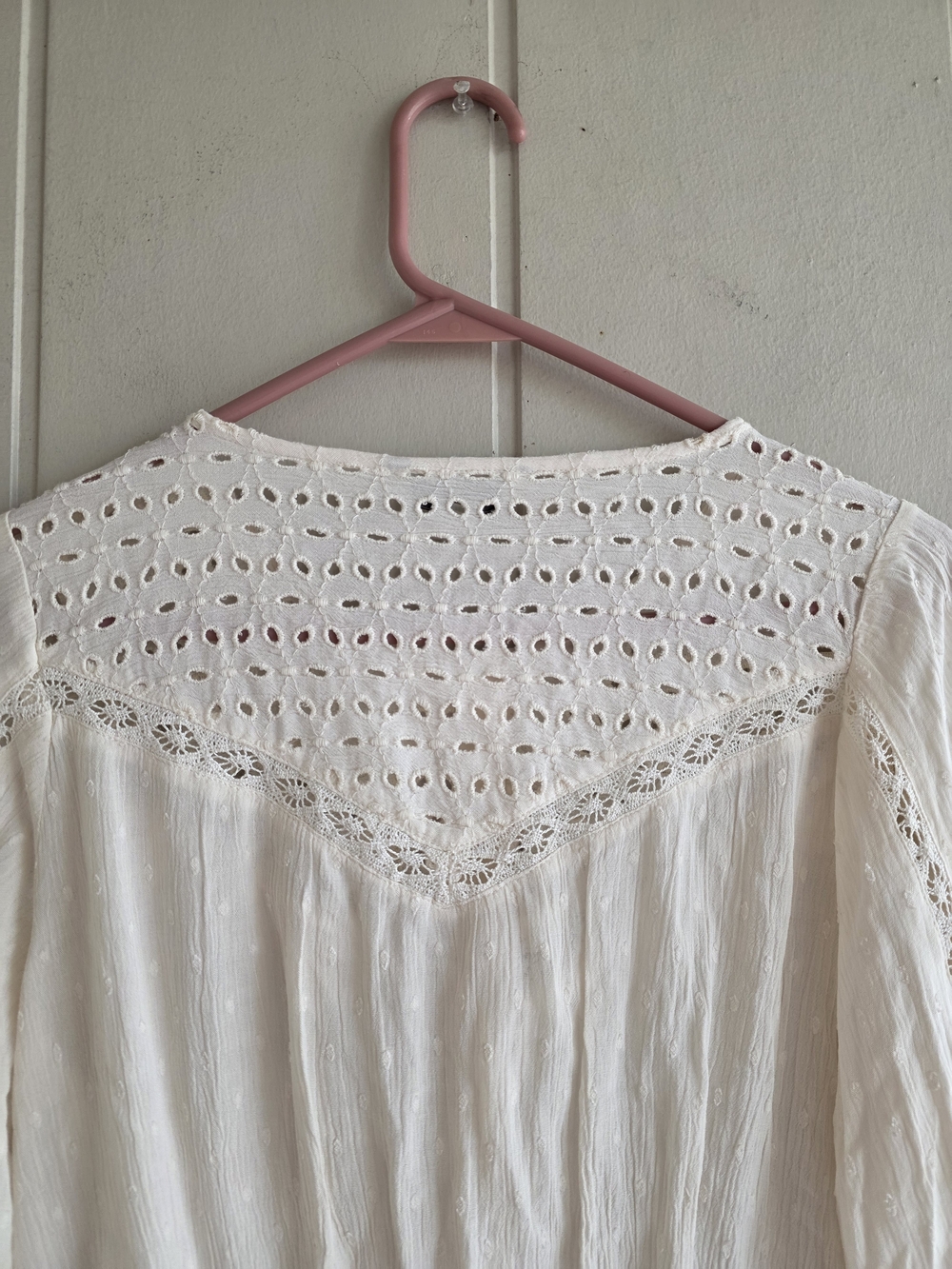 American Eagle Outfitters Peasant Eyelet Button-Front Blouse SZ SMALL NEW BOHO - Picture 9 of 11